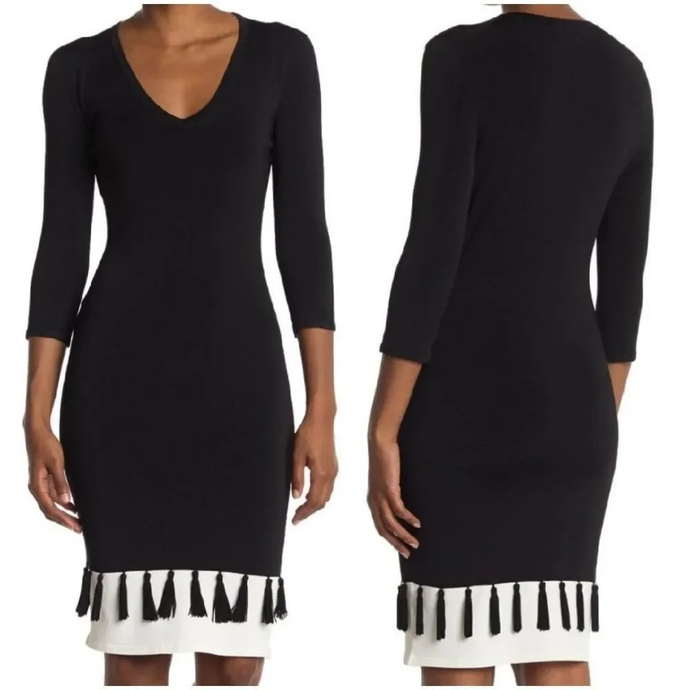 Trina Turk Women's BLACK SWEATER LOTUS DRESS Size XS